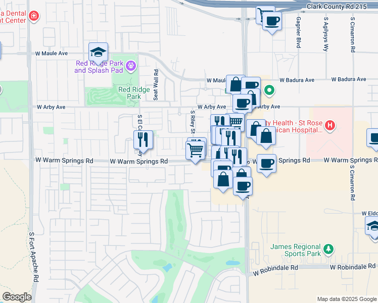 map of restaurants, bars, coffee shops, grocery stores, and more near 8819 West Peace Treaty Avenue in Las Vegas