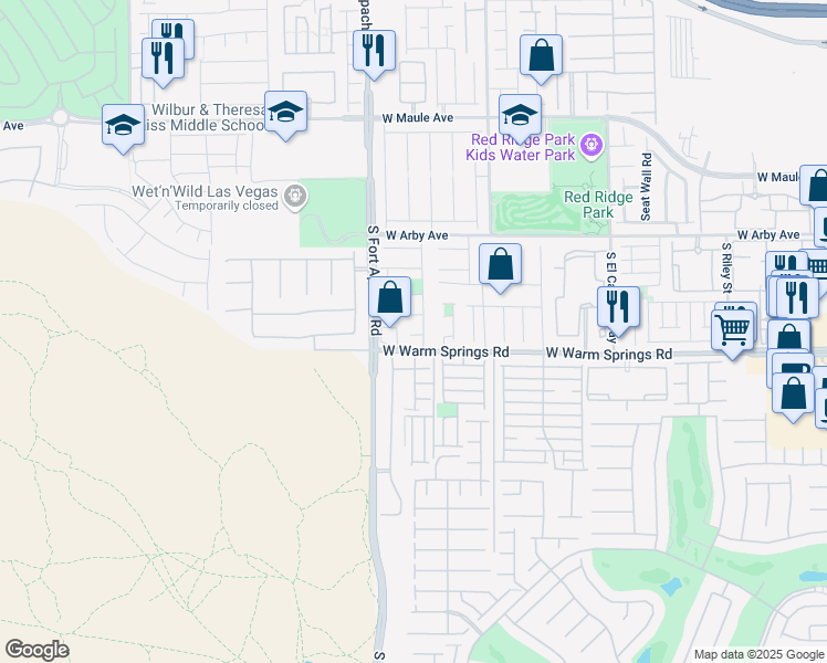 map of restaurants, bars, coffee shops, grocery stores, and more near 9334 Pyrope Court in Las Vegas