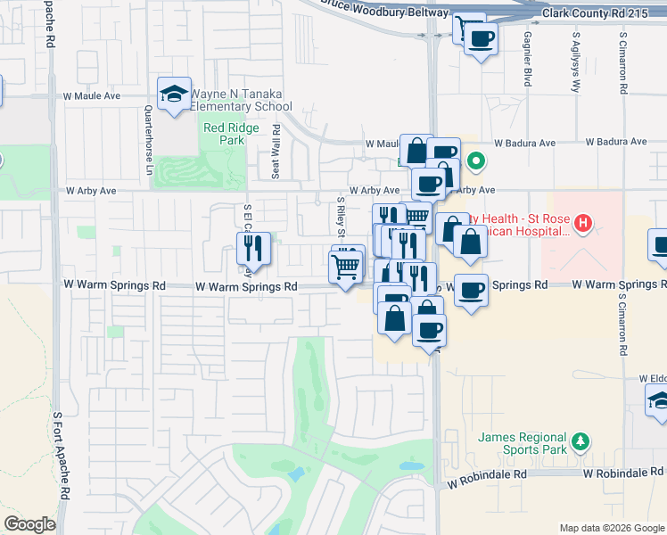 map of restaurants, bars, coffee shops, grocery stores, and more near in Spring Valley