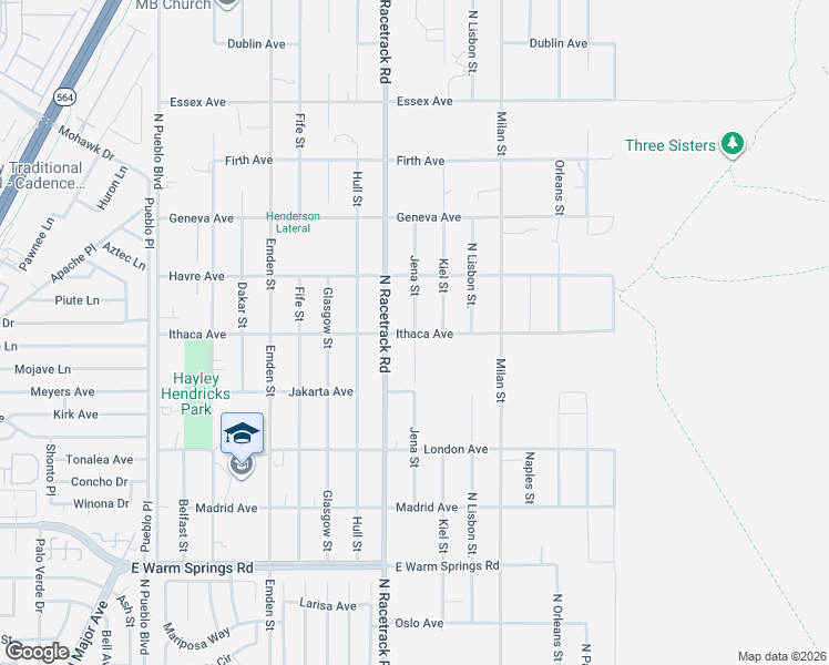 map of restaurants, bars, coffee shops, grocery stores, and more near 400 Jena Street in Henderson