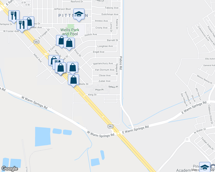 map of restaurants, bars, coffee shops, grocery stores, and more near 533 Sellers Place in Henderson