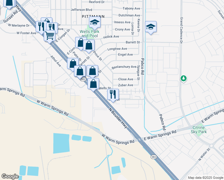 map of restaurants, bars, coffee shops, grocery stores, and more near 1313 Chestnut Street in Henderson