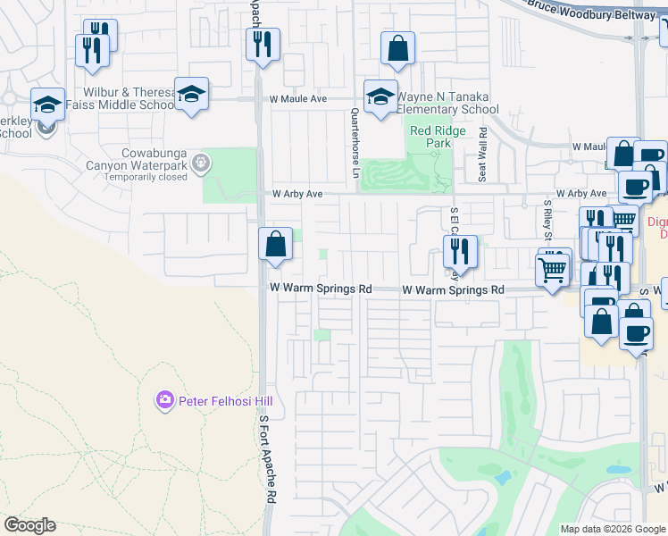 map of restaurants, bars, coffee shops, grocery stores, and more near 9274 Hainsworth Avenue in Las Vegas