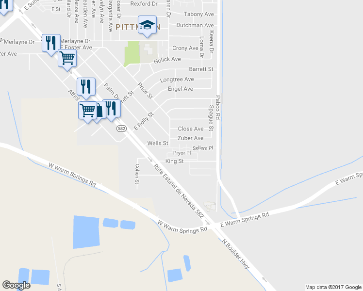 map of restaurants, bars, coffee shops, grocery stores, and more near 495 Sellers Place in Henderson