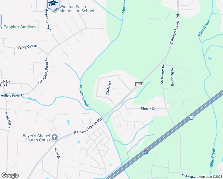 map of restaurants, bars, coffee shops, grocery stores, and more near 621 Greenvine Circle in Winston-Salem