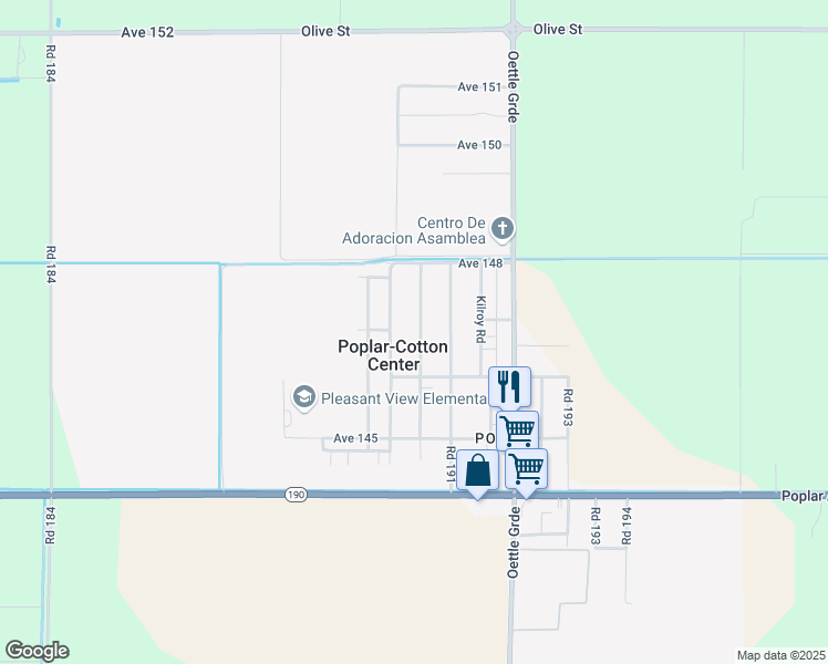 map of restaurants, bars, coffee shops, grocery stores, and more near in Poplar-Cotton Center