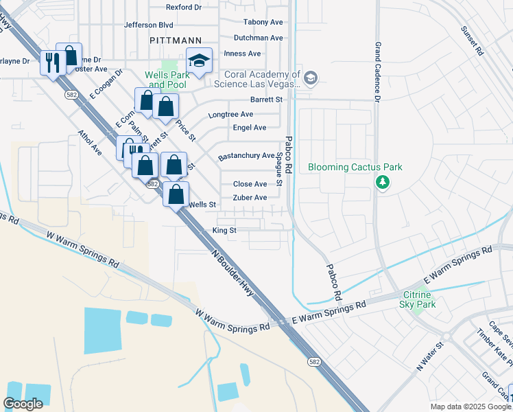 map of restaurants, bars, coffee shops, grocery stores, and more near 539 Sellers Place in Henderson