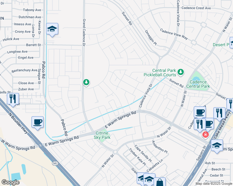 map of restaurants, bars, coffee shops, grocery stores, and more near 357 Silva Place in Henderson