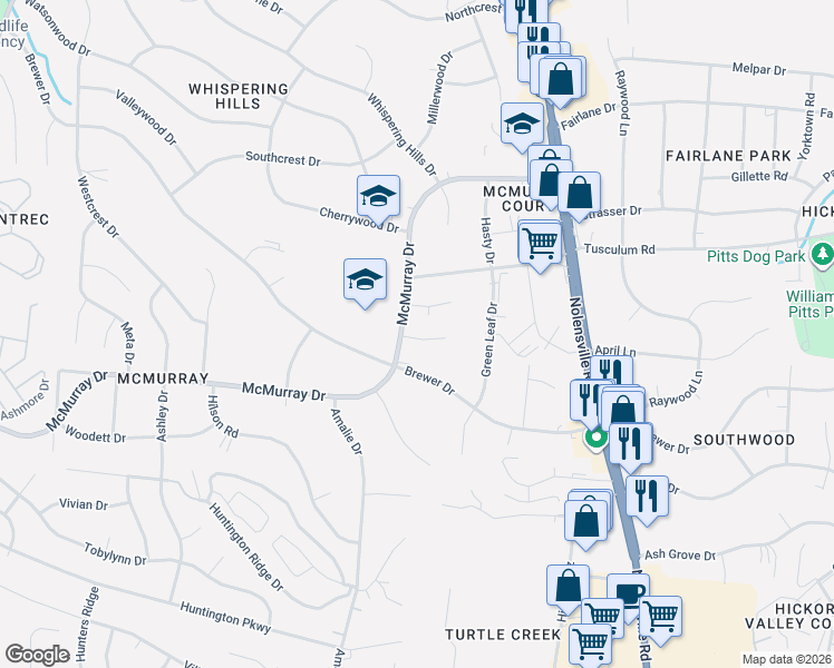 map of restaurants, bars, coffee shops, grocery stores, and more near 517 McMurray Drive in Nashville