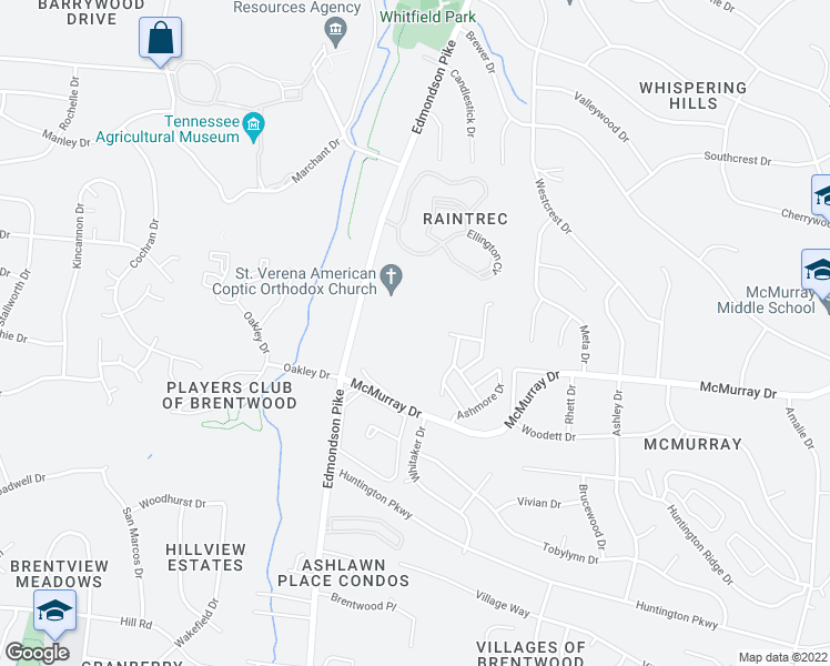 map of restaurants, bars, coffee shops, grocery stores, and more near 5242 Edmondson Pike in Nashville