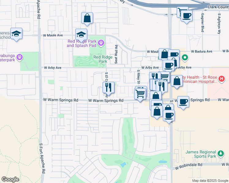 map of restaurants, bars, coffee shops, grocery stores, and more near 7246 Pine Barrens Street in Las Vegas