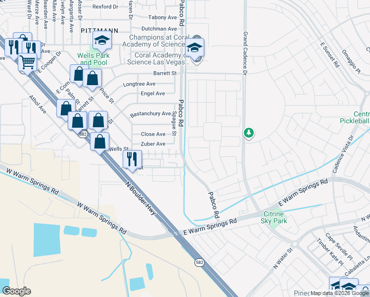 map of restaurants, bars, coffee shops, grocery stores, and more near 405 Isla Enclave Way in Henderson