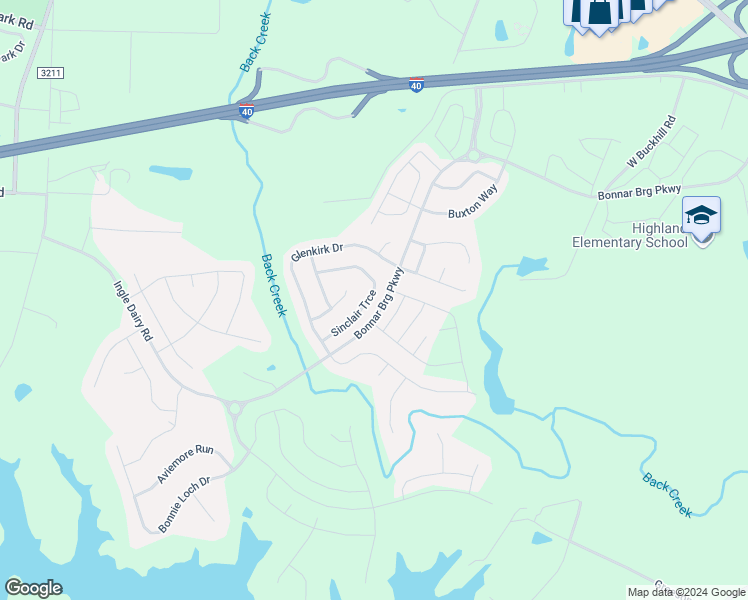 map of restaurants, bars, coffee shops, grocery stores, and more near 1988 Sinclair Trace in Burlington