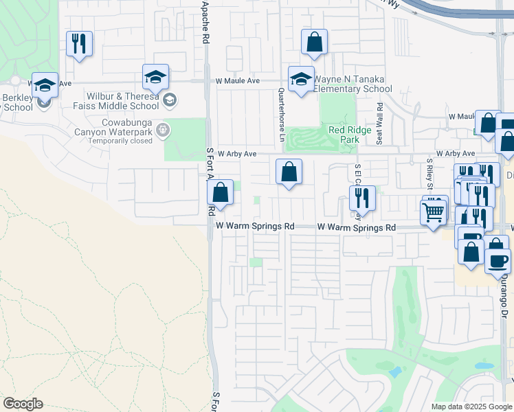 map of restaurants, bars, coffee shops, grocery stores, and more near 9267 Glen Malone Court in Las Vegas