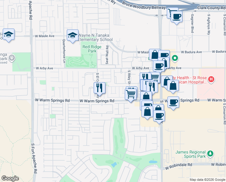 map of restaurants, bars, coffee shops, grocery stores, and more near 7234 Liberty Pride Street in Las Vegas