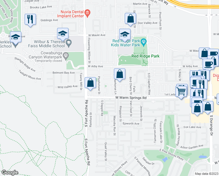 map of restaurants, bars, coffee shops, grocery stores, and more near 7242 Morrison Street in Las Vegas