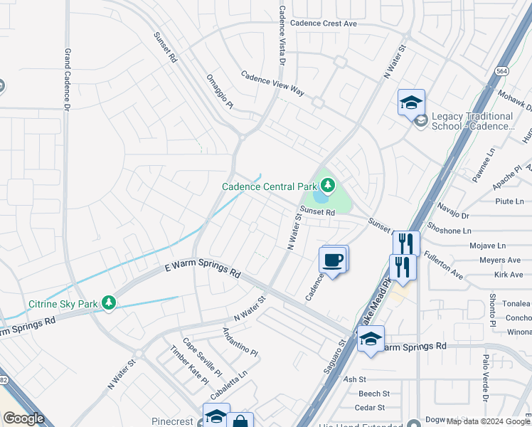 map of restaurants, bars, coffee shops, grocery stores, and more near 408 Andy Wheeler Drive in Henderson