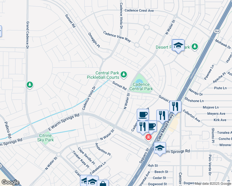 map of restaurants, bars, coffee shops, grocery stores, and more near 193 Alla Breve Avenue in Henderson