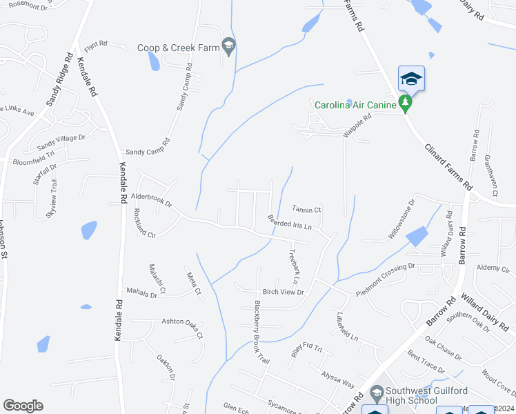 map of restaurants, bars, coffee shops, grocery stores, and more near 4624 Meadowside Terrace in High Point