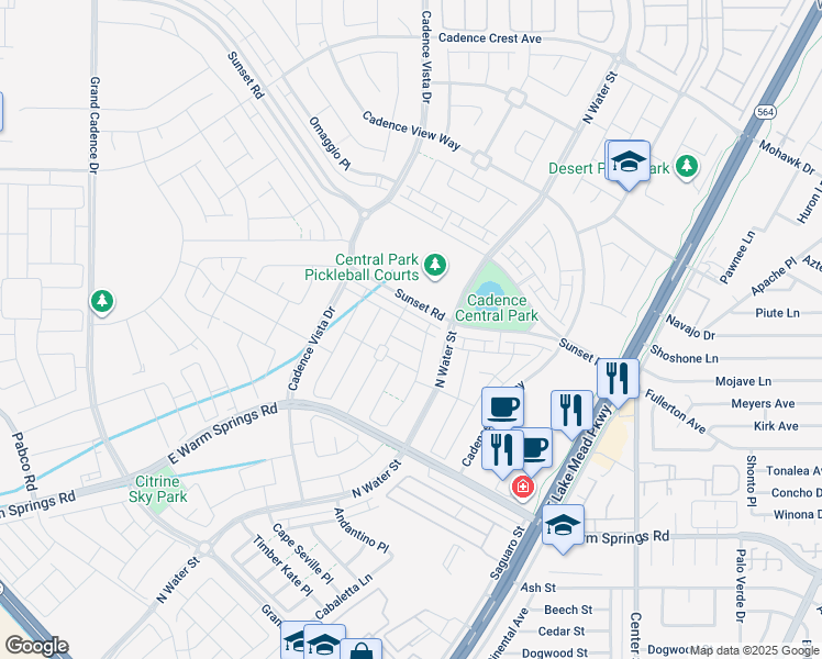map of restaurants, bars, coffee shops, grocery stores, and more near 193 Alla Breve Avenue in Henderson