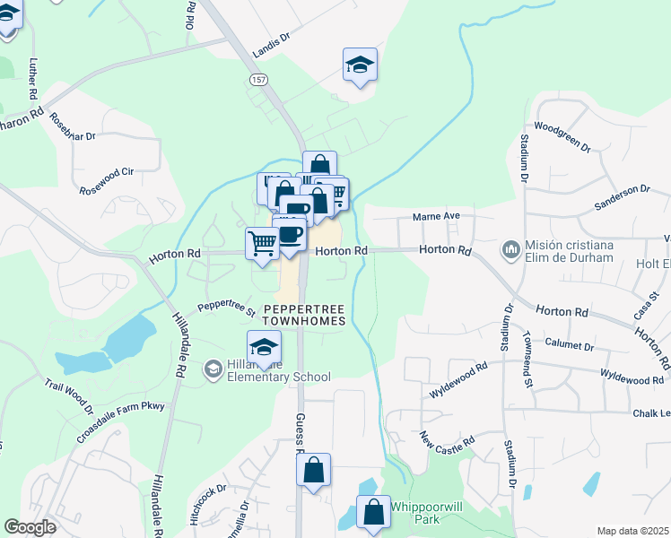 map of restaurants, bars, coffee shops, grocery stores, and more near 50 Signet Dr in Durham