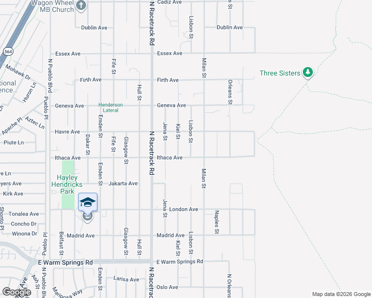 map of restaurants, bars, coffee shops, grocery stores, and more near 408 North Lisbon Street in Henderson