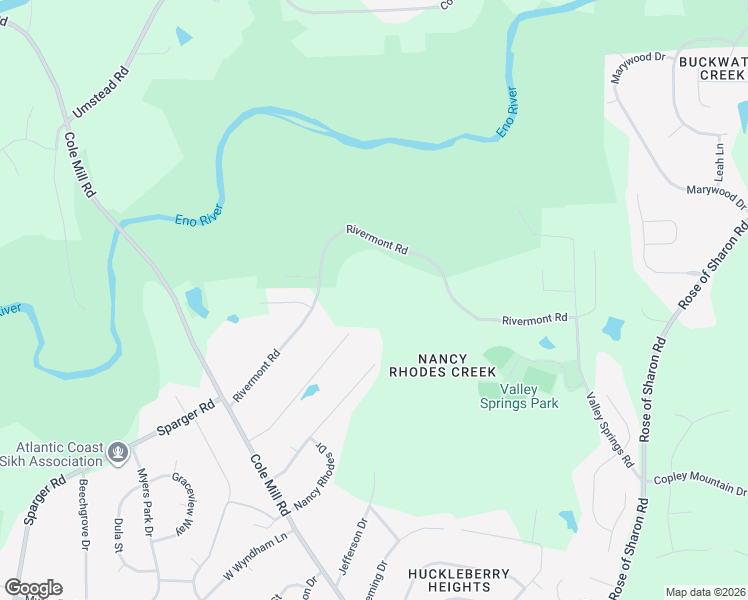map of restaurants, bars, coffee shops, grocery stores, and more near 3912 Rivermont Road in Durham