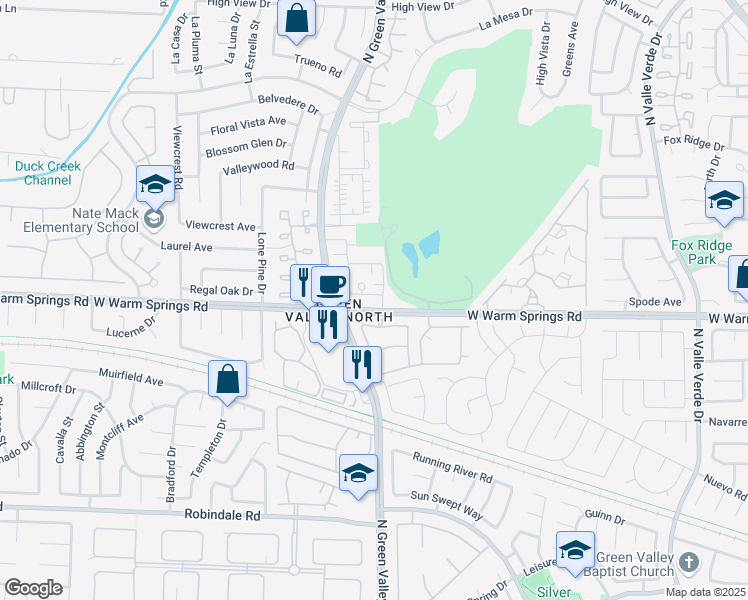 map of restaurants, bars, coffee shops, grocery stores, and more near 2312 North Green Valley Parkway in Henderson