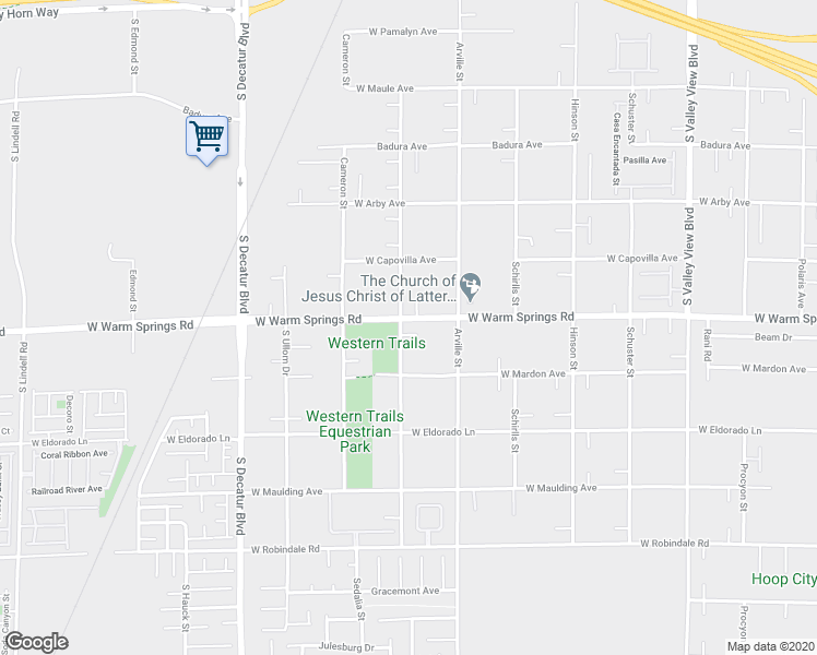 map of restaurants, bars, coffee shops, grocery stores, and more near 7310 South Rogers Street in Las Vegas