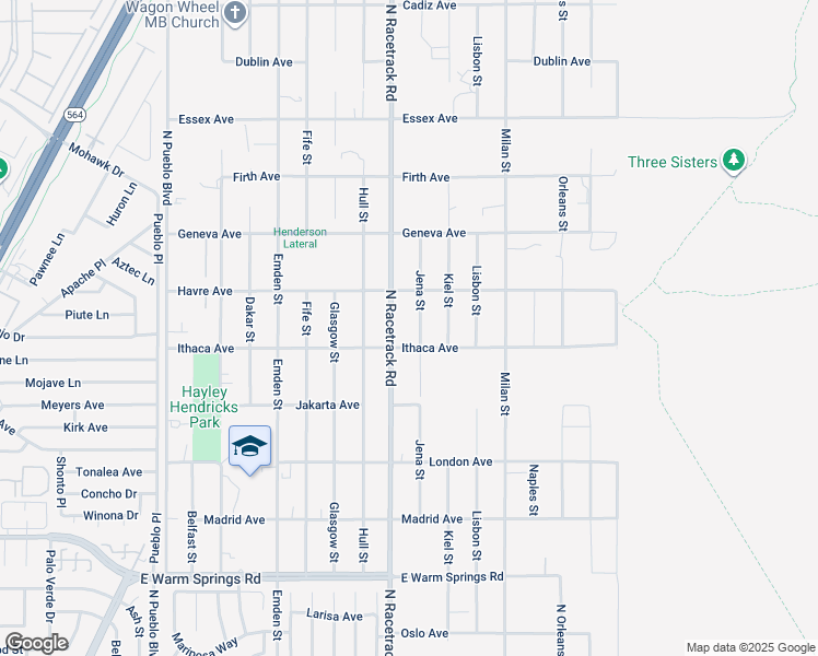 map of restaurants, bars, coffee shops, grocery stores, and more near 406 Jena Street in Henderson