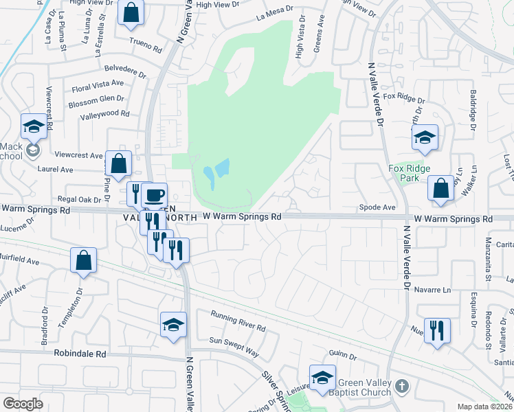 map of restaurants, bars, coffee shops, grocery stores, and more near 405 Indigo Springs Street in Henderson