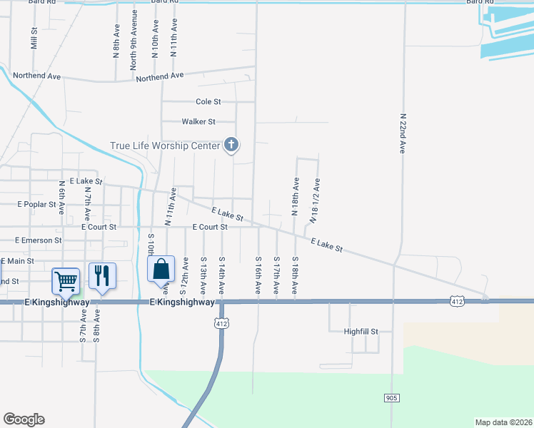 map of restaurants, bars, coffee shops, grocery stores, and more near in Paragould