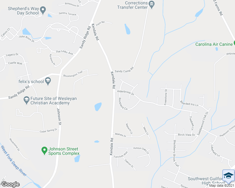 map of restaurants, bars, coffee shops, grocery stores, and more near 2324 Rockland Circle in High Point