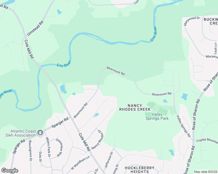 map of restaurants, bars, coffee shops, grocery stores, and more near 3912 Rivermont Road in Durham