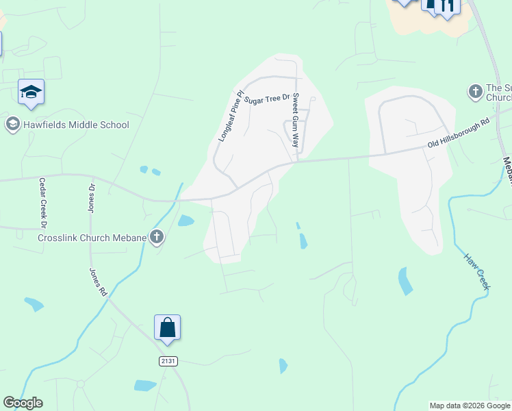 map of restaurants, bars, coffee shops, grocery stores, and more near 1245 Newton Drive in Mebane