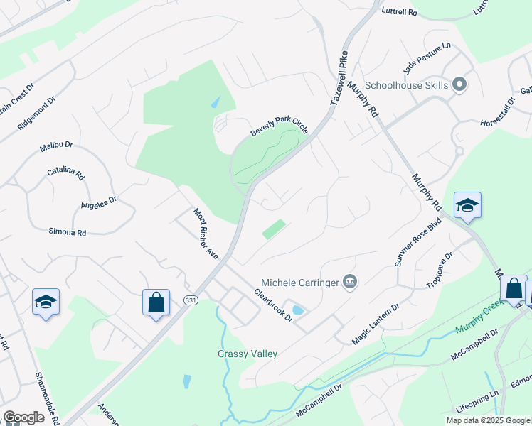 map of restaurants, bars, coffee shops, grocery stores, and more near 5336 Tazewell Pointe Way in Knoxville