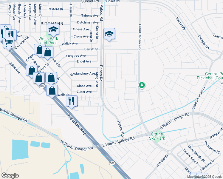 map of restaurants, bars, coffee shops, grocery stores, and more near 137 Harper Crest Avenue in Henderson