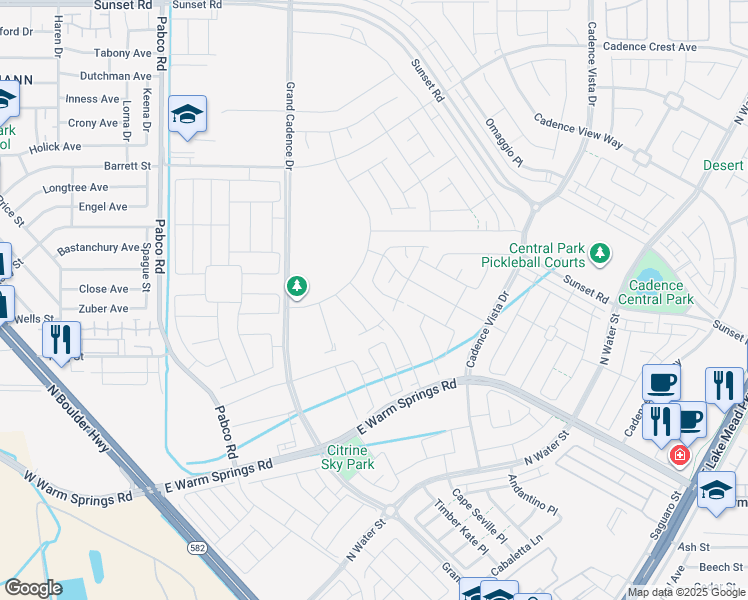 map of restaurants, bars, coffee shops, grocery stores, and more near 377 Silva Place in Henderson