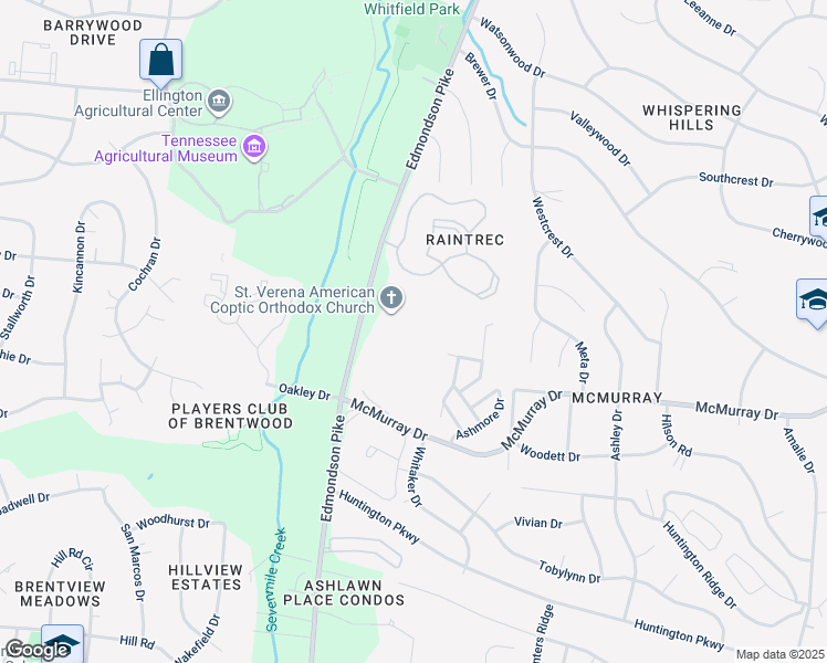 map of restaurants, bars, coffee shops, grocery stores, and more near 5242 Edmondson Pike in Nashville