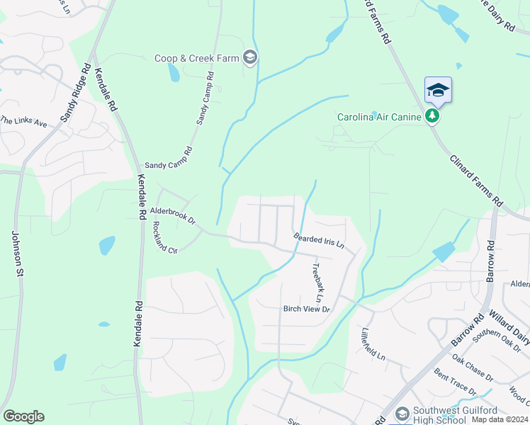 map of restaurants, bars, coffee shops, grocery stores, and more near 4628 Freestone Street in High Point