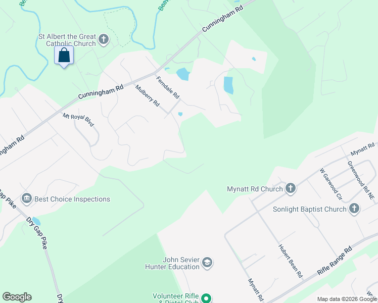 map of restaurants, bars, coffee shops, grocery stores, and more near 6707 Arapahoe Lane in Knoxville