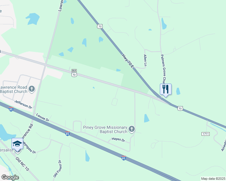 map of restaurants, bars, coffee shops, grocery stores, and more near 2101 U.S. Highway 70A in Hillsborough