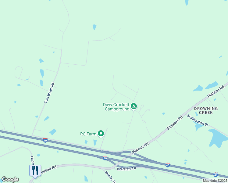 map of restaurants, bars, coffee shops, grocery stores, and more near 31 Panther Court in Crossville