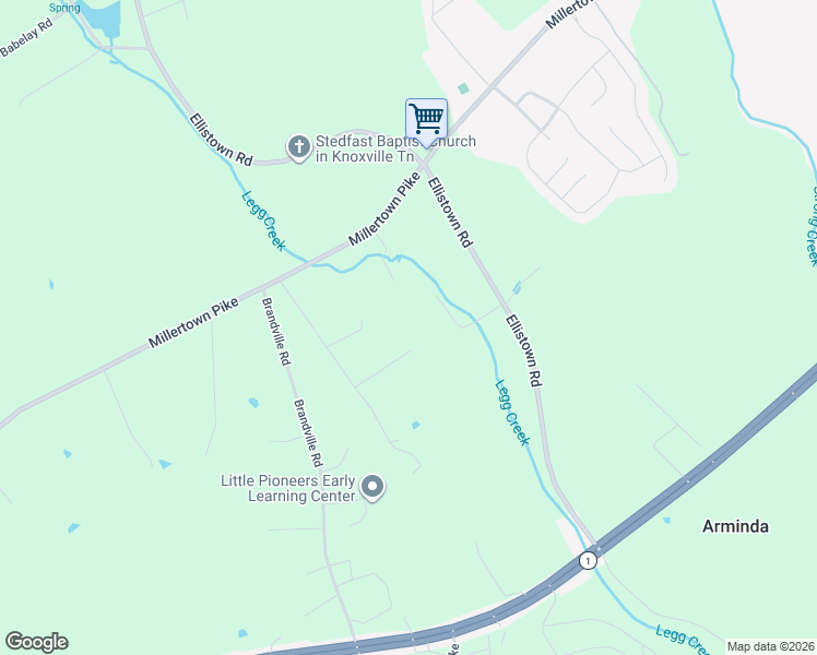 map of restaurants, bars, coffee shops, grocery stores, and more near 7823 Lick Creek Way in Knoxville