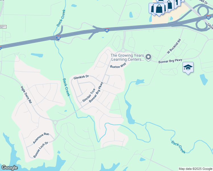 map of restaurants, bars, coffee shops, grocery stores, and more near 1872 Abernathy Trail in Burlington