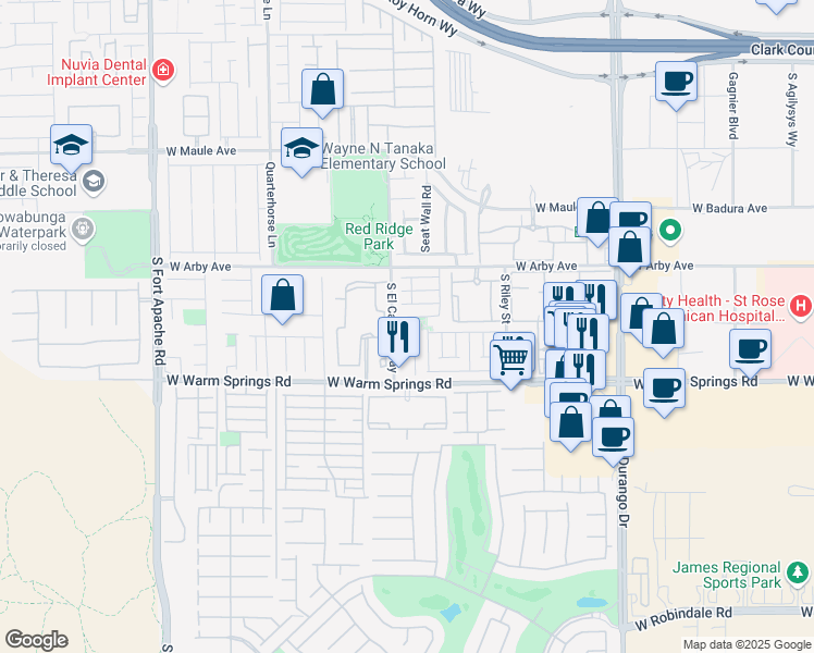 map of restaurants, bars, coffee shops, grocery stores, and more near 8982 Leaping Pad Court in Las Vegas