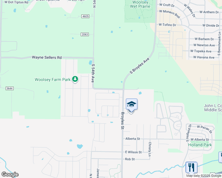 map of restaurants, bars, coffee shops, grocery stores, and more near 252 South 54th Avenue in Fayetteville