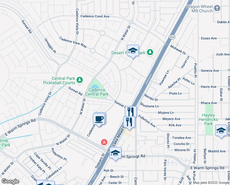 map of restaurants, bars, coffee shops, grocery stores, and more near 421 Intonation Street in Henderson