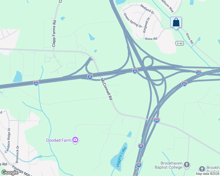 map of restaurants, bars, coffee shops, grocery stores, and more near 3819 McConnell Road in Greensboro
