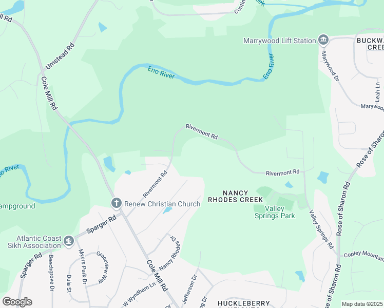 map of restaurants, bars, coffee shops, grocery stores, and more near 3912 Rivermont Road in Durham